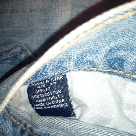 Vanilla Star Y2K Deconstructed Denim Mini Skirt Sz 13 - Picture 10 of 13